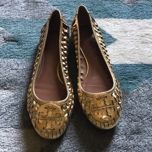 Tory Burch Flats size 9 gold